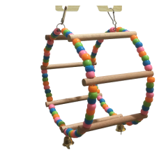 Brinquedo em forma de Roda com Contas Coloridas e Sinos